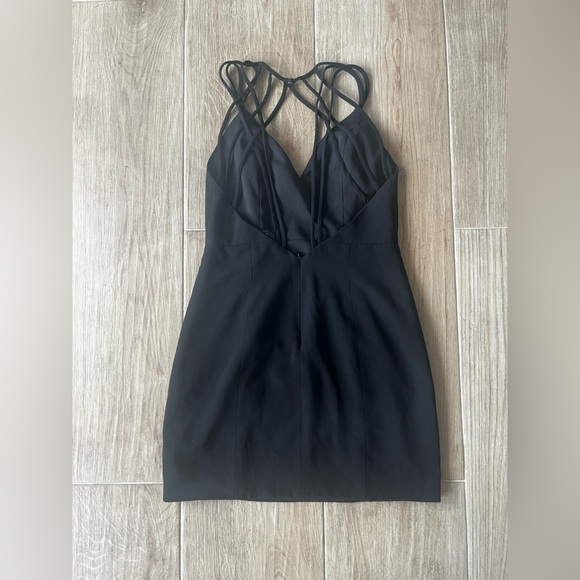 NBD Victory Black Vneck Strappy Mini Dress - Picture 7 of 8